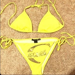 Roberto cavalli yellow swimsuit